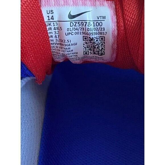 Nike Tennessee State Tigers Pegasus 40 Running Shoes DZ5978-100 Men’s Sz 14 - Picture 12 of 12